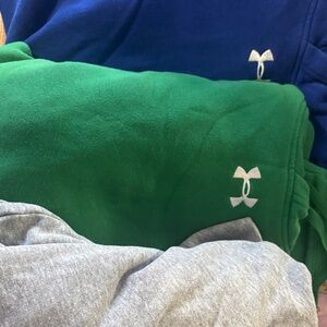 Under Armour Blue, Green, and Gray Hoodies